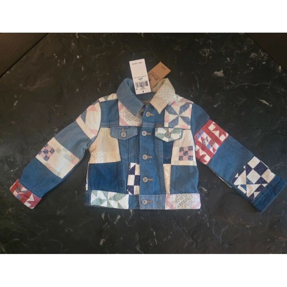 Polo Ralph Lauren Patchwork Quilt Denim Trucker Jean Jacket NWT 2T $185 Toddler